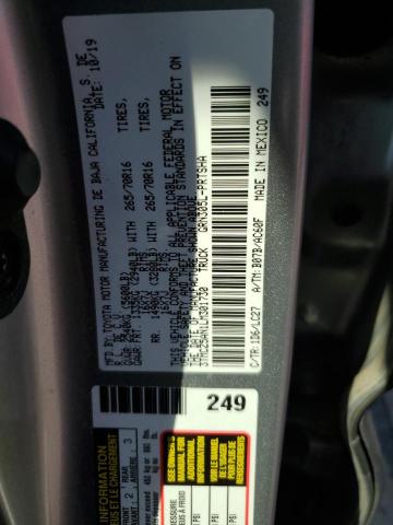 3TMCZ5AN1LM301730 - 2020 TOYOTA TACOMA DOUBLE CAB SILVER photo 12