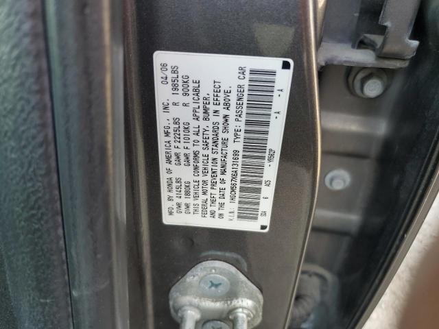 1HGCM567X6A131699 - 2006 HONDA ACCORD EX CHARCOAL photo 12