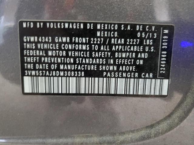 3VW5S7AJ8DM308338 - 2013 VOLKSWAGEN JETTA GLI GRAY photo 12