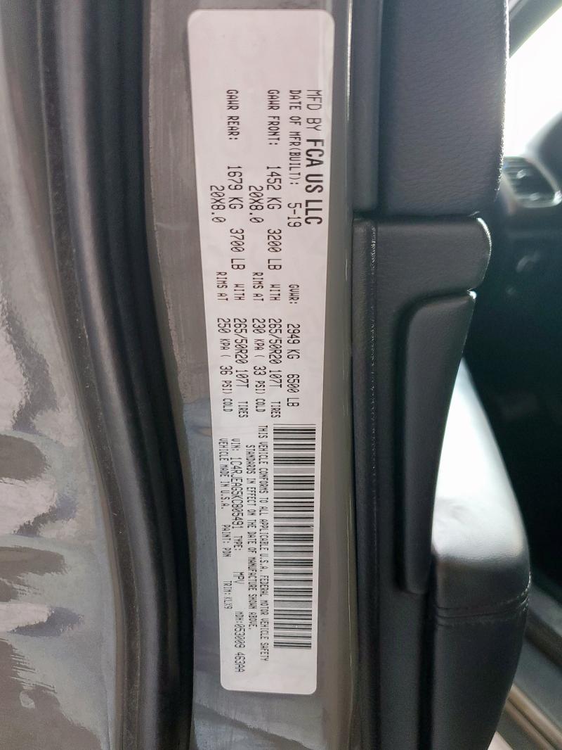 1C4RJEAG5KC805491 - 2019 JEEP GRAND CHER LAREDO ნაცრისფერი ფოტო 13