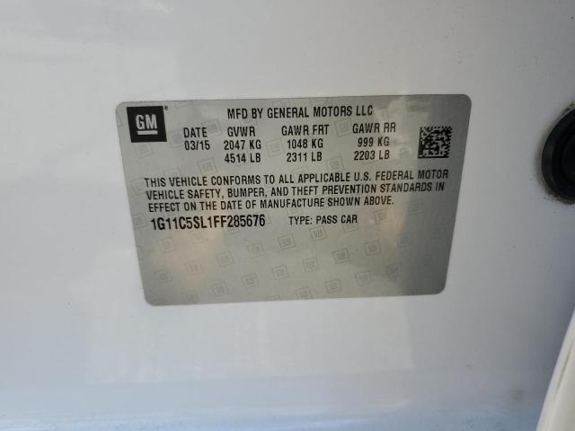 1G11C5SL1FF285676 - 2015 CHEVROLET MALIBU 1LT 白色 照片 12