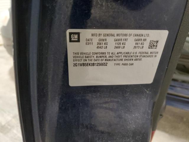 2G1WB5EK0B1256652 - 2011 CHEVROLET IMPALA LT BLUE photo 12
