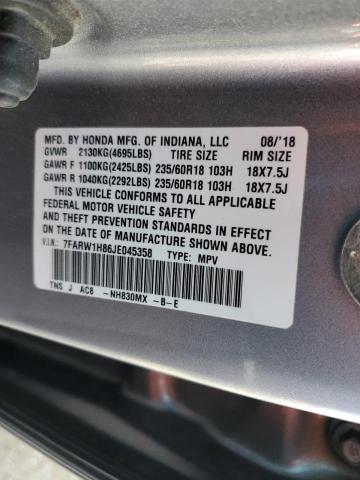 7FARW1H86JE045358 - 2018 HONDA CR-V EXL Gümüş foto 12