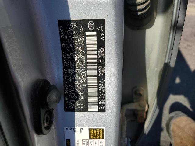 JTDKN3DU1A0044843 - 2010 TOYOTA PRIUS 银色 照片 12