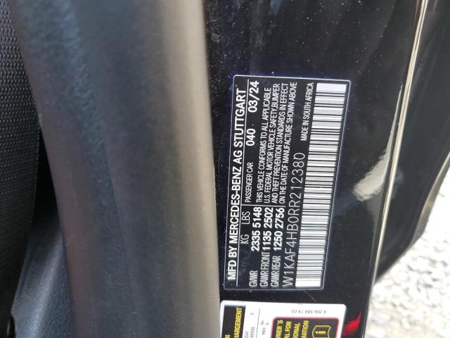W1KAF4HB0RR212380 - 2024 MERCEDES-BENZ C 300 4MATIC BLACK photo 12