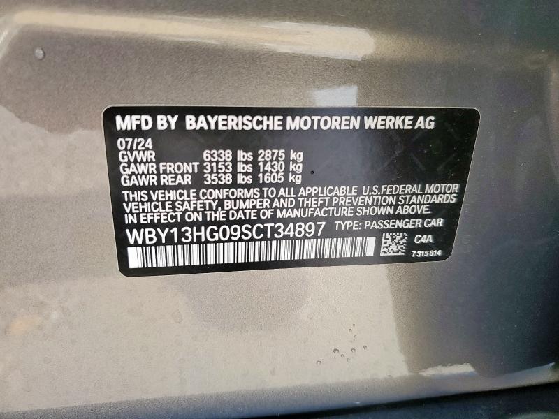 WBY13HG09SCT34897 - 2025 BMW I5 XDRIVE 40 GRAY photo 12