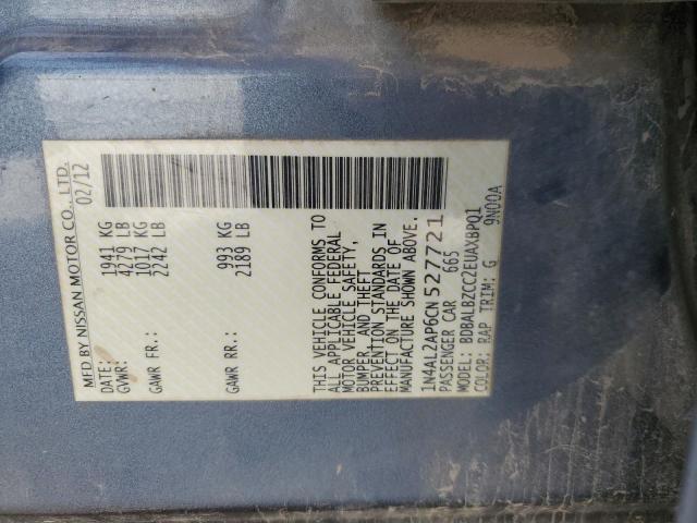 1N4AL2AP6CN527721 - 2012 NISSAN ALTIMA BASE 蓝色 照片 12