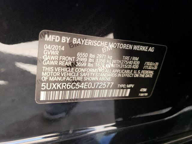 5UXKR6C54E0J72577 - 2014 BMW X5 XDRIVE50I BLACK photo 12