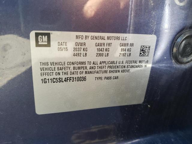 1G11C5SL4FF310036 - 2015 CHEVROLET MALIBU 1LT ნაცრისფერი ფოტო 13