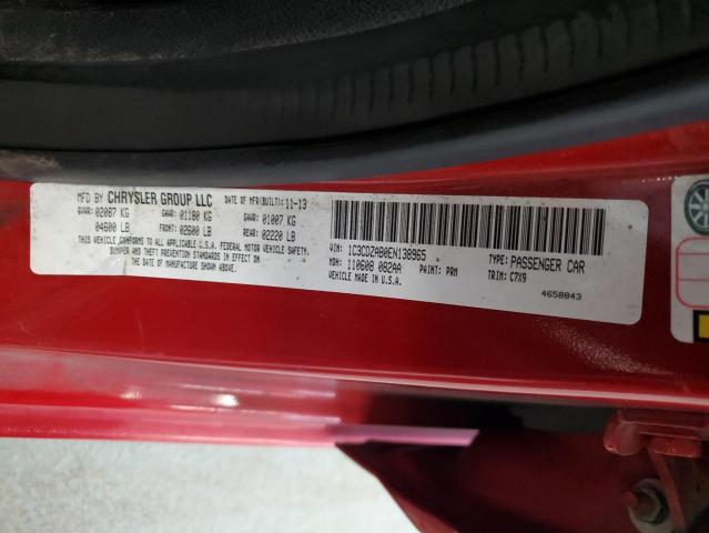 1C3CDZAB0EN138965 - 2014 DODGE AVENGER SE RED photo 12