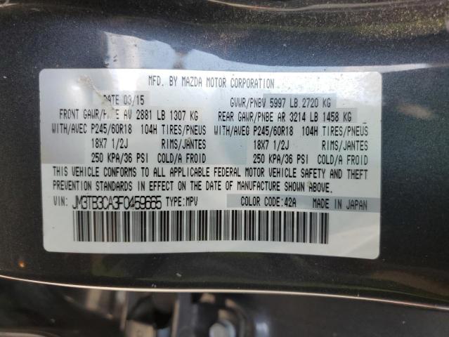 JM3TB3CA3F0459665 - 2015 MAZDA CX-9 TOURING CHARCOAL photo 14