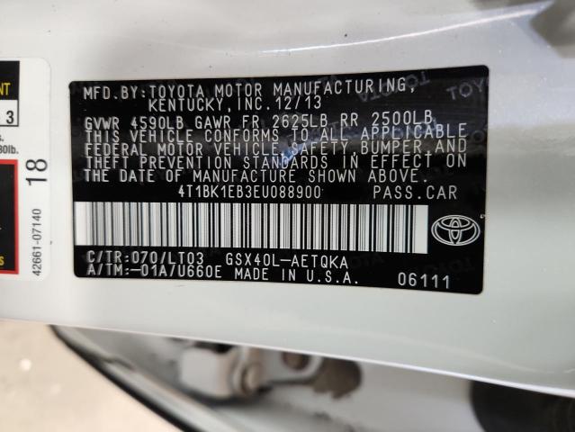 4T1BK1EB3EU088900 - 2014 TOYOTA AVALON BASE WHITE photo 13