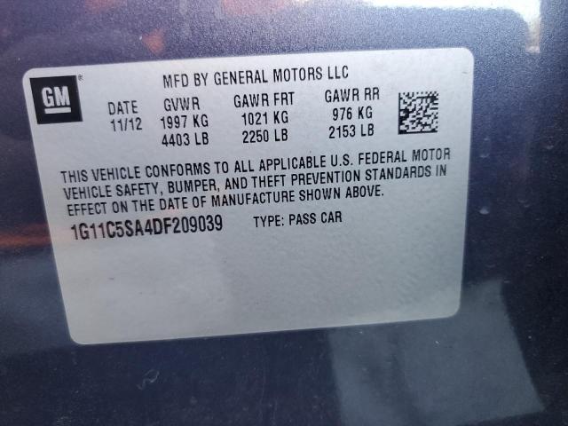 1G11C5SA4DF209039 - 2013 CHEVROLET MALIBU 1LT GRAY photo 12