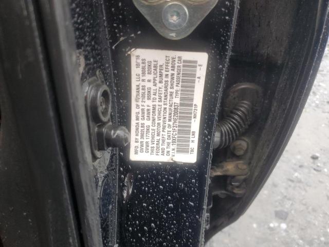 19XFC1F37HE200837 - 2017 HONDA CIVIC EX BLACK photo 12