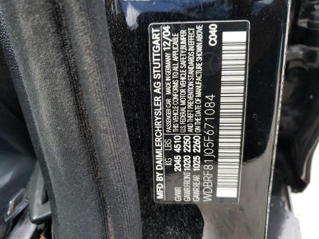 WDBRF81J05F671084 - 2005 MERCEDES-BENZ C 240 4MATIC BLACK photo 12