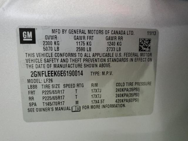 2GNFLEEK6E6190014 - 2014 CHEVROLET EQUINOX LS 绿色 照片 13