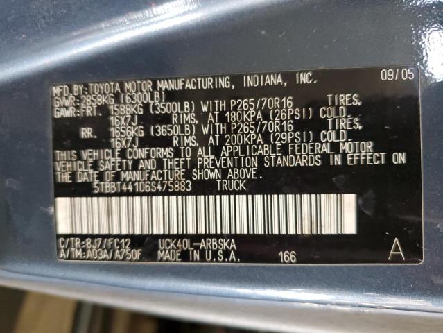 5TBBT44106S475883 - 2006 TOYOTA TUNDRA ACCESS CAB SR5 BLUE photo 13