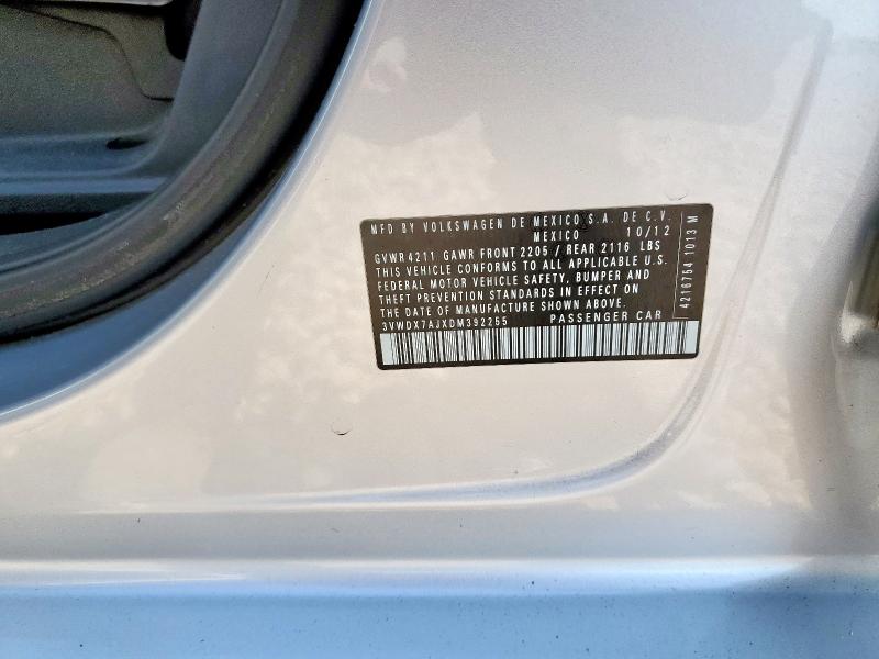 3VWDX7AJXDM392255 - 2013 VOLKSWAGEN JETTA SE ვერცხლისფერი ფოტო 13