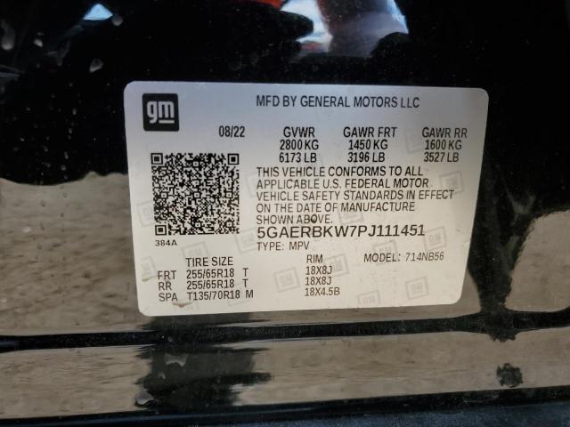 5GAERBKW7PJ111451 - 2023 BUICK ENCLAVE ESSENCE Czarny zdjęcie 13