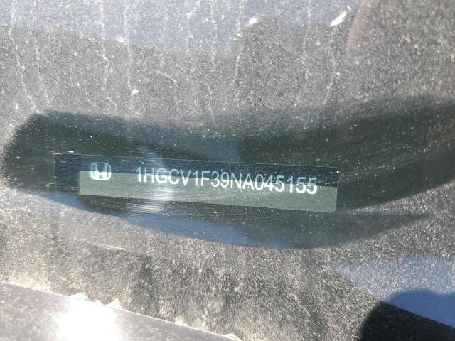 1HGCV1F39NA045155 - 2022 HONDA ACCORD SPORT SILVER photo 12