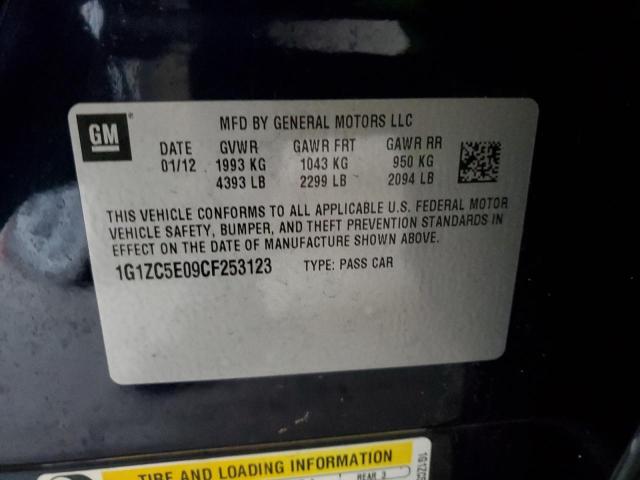 1G1ZC5E09CF253123 - 2012 CHEVROLET MALIBU 1LT BLUE photo 12