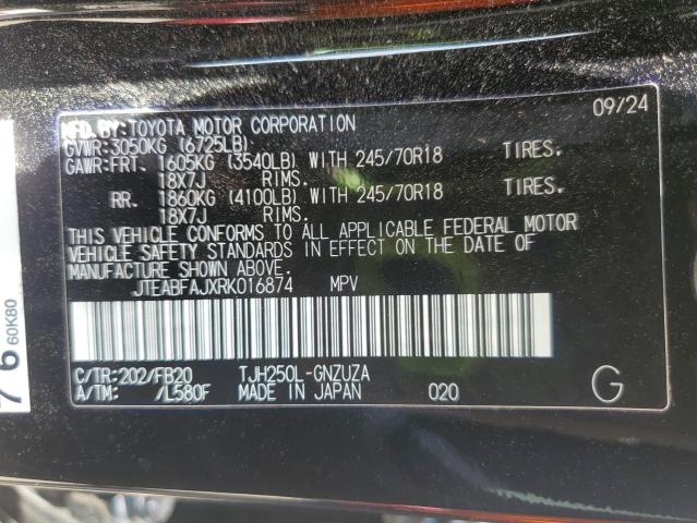 JTEABFAJXRK016874 - 2024 TOYOTA LAND CRUIS BASE BLACK photo 13