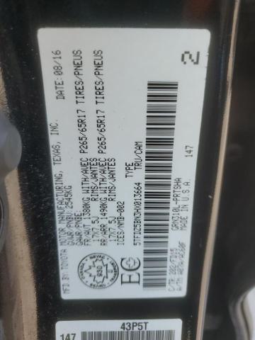 5TFDZ5BN3HX013664 - 2017 TOYOTA TACOMA DOUBLE CAB BLACK photo 14