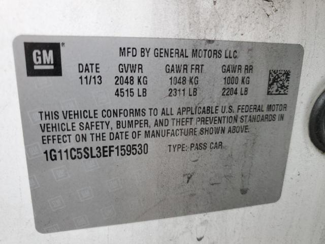 1G11C5SL3EF159530 - 2014 CHEVROLET MALIBU 1LT თეთრი ფოტო 12