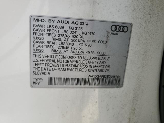 WA1DGAFE3ED018704 - 2014 AUDI Q7 PRESTIGE WHITE photo 14