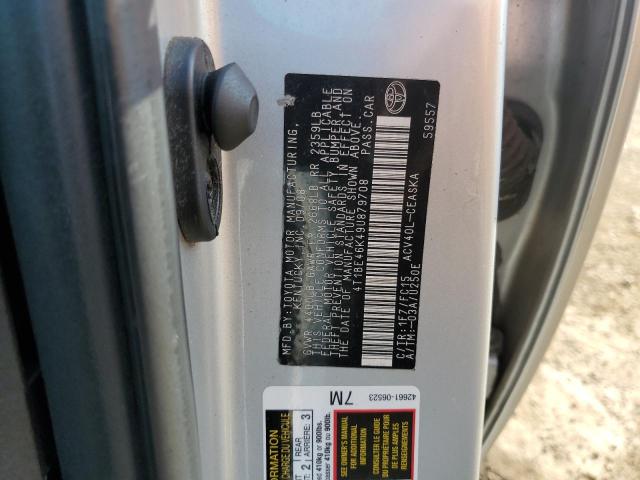 4T1BE46K49U879708 - 2009 TOYOTA CAMRY BASE 银色 照片 12