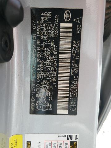 JTDBU4EE4B9153097 - 2011 TOYOTA COROLLA BASE SILVER photo 12