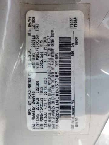 4M2DV11W1RDJ37105 - 1994 MERCURY VILLAGER SILVER photo 13