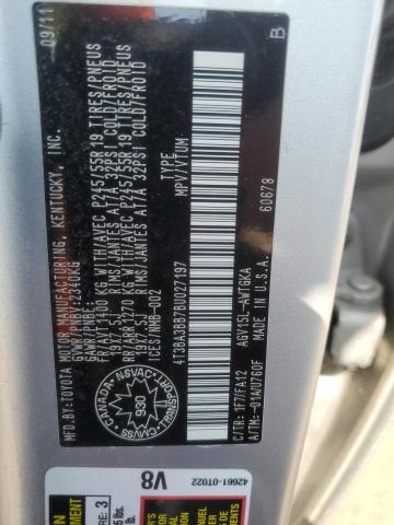 4T3BA3BB7BU027197 - 2011 TOYOTA VENZA Արծաթագույն լուսանկար 12