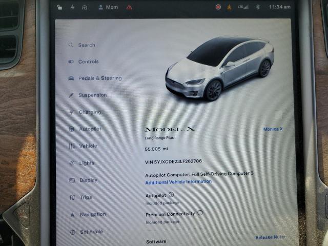 5YJXCDE23LF262706 - 2020 TESLA MODEL X თეთრი ფოტო 9