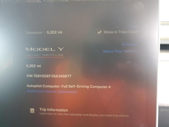 7SAYGDEF3SA369877 - 2025 TESLA MODEL Y BLACK photo 9