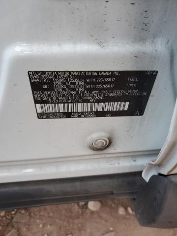 2T3ZFREV4GW308910 - 2016 TOYOTA RAV4 LE 白色 照片 12