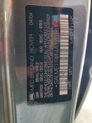 SALME11414A170161 - 2004 LAND ROVER RANGE ROVE HSE GRAY photo 13