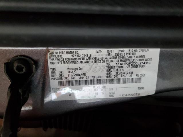 1FAHP3F2XCL274310 - 2012 FORD FOCUS SE GRAY photo 13
