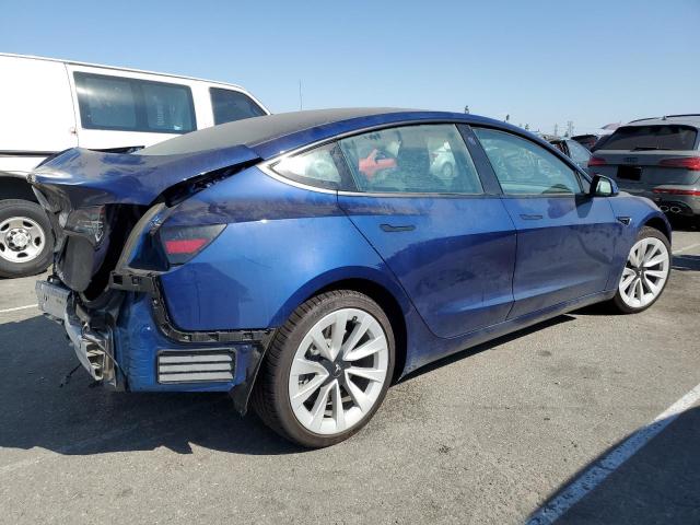 5YJ3E1EA5NF200659 - 2022 TESLA MODEL 3 BLUE photo 3