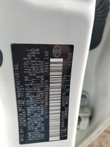 4T1T11AK0NU015979 - 2022 TOYOTA CAMRY SE Ақ фото 12