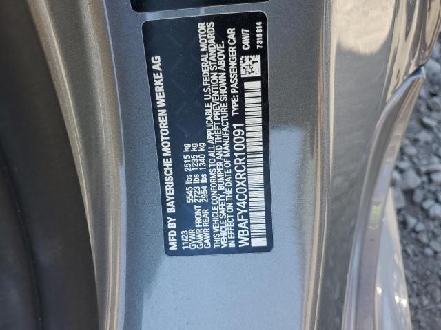 WBAFY4C0XRCR10091 - 2024 BMW M850XI GRAY photo 12
