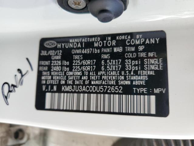 KM8JU3AC0DU572652 - 2013 HYUNDAI TUCSON GLS თეთრი ფოტო 13