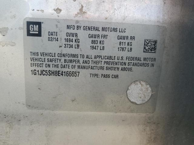 1G1JC5SH8E4166657 - 2014 CHEVROLET SONIC LT 银色 照片 12