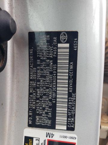 4T1BF3EK8AU049195 - 2010 TOYOTA CAMRY BASE SILVER photo 13
