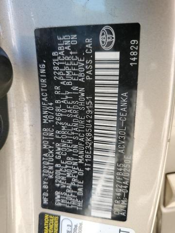 4T1BE32K85U429151 - 2005 TOYOTA CAMRY LE TAN photo 12