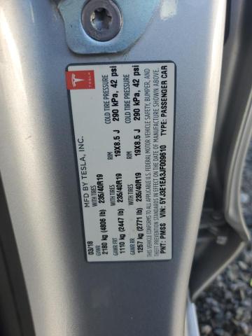 5YJ3E1EA3JF009610 - 2018 TESLA MODEL 3 თეთრი ფოტო 12