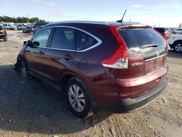 5J6RM3H72CL025722 - 2012 HONDA CR-V EXL BURGUNDY photo 2