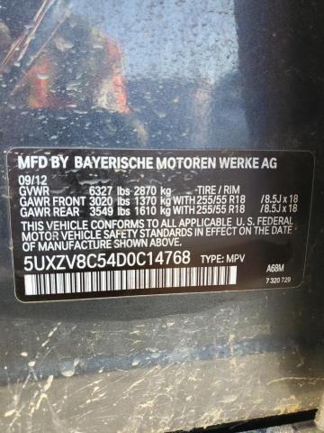 5UXZV8C54D0C14768 - 2013 BMW X5 XDRIVE50I BLACK photo 14