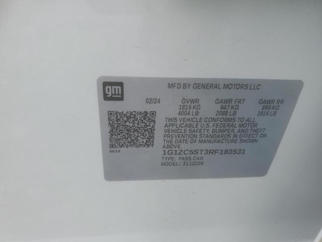 1G1ZC5ST3RF183531 - 2024 CHEVROLET MALIBU LS 白色 照片 12