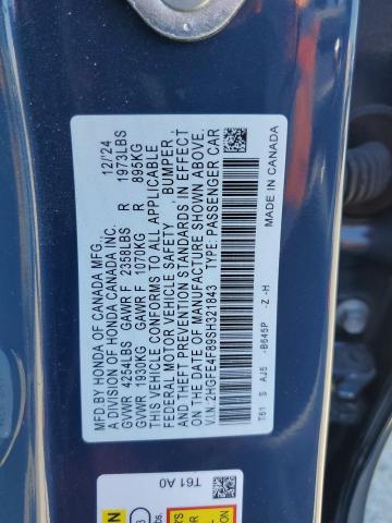 2HGFE4F89SH321843 - 2025 HONDA CIVIC SPORT 蓝色 照片 12